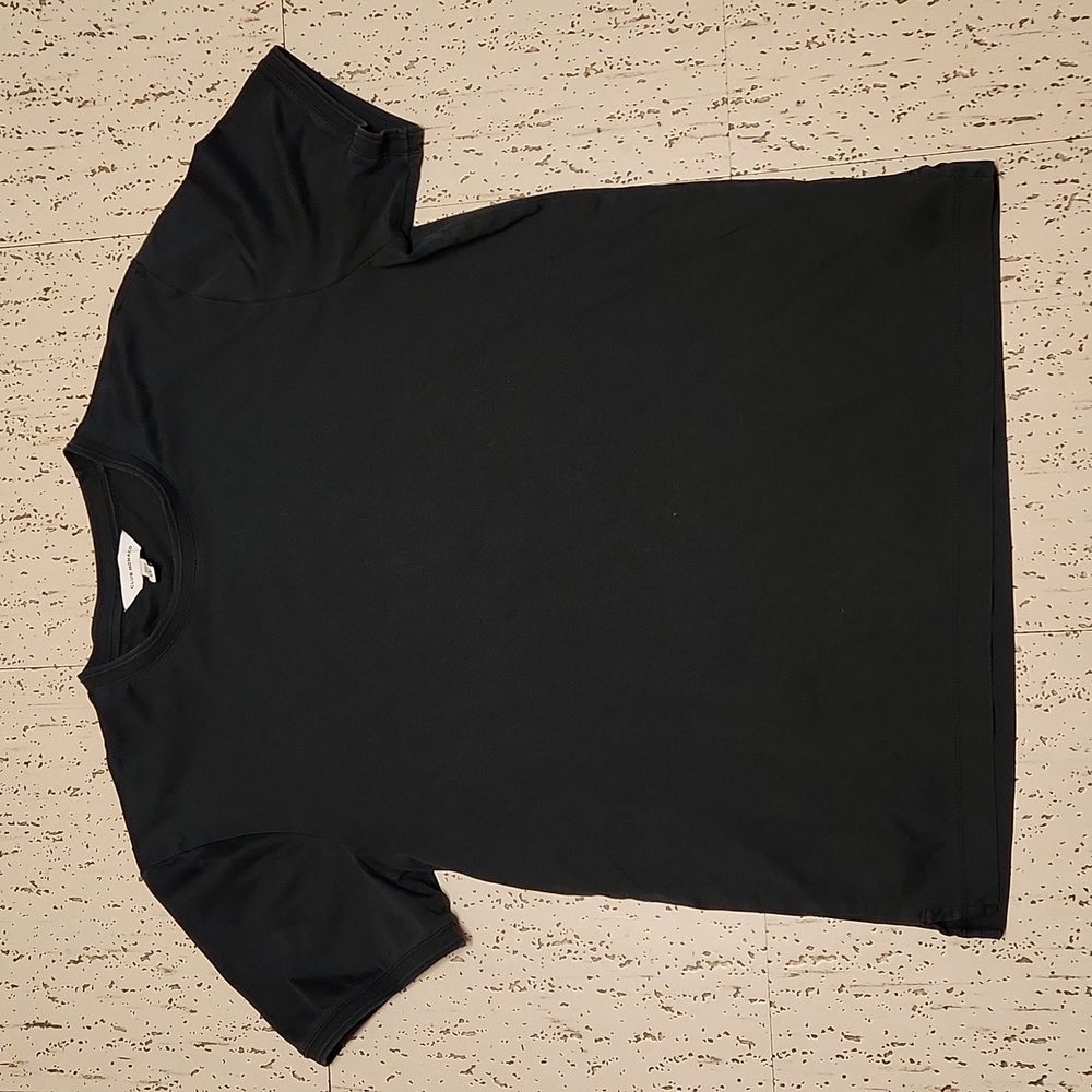 Club Monaco Deep Black Refined Cotton Crewneck T-Shirt